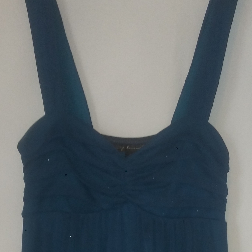 Dark Blue Layered Chiffon Style Dress